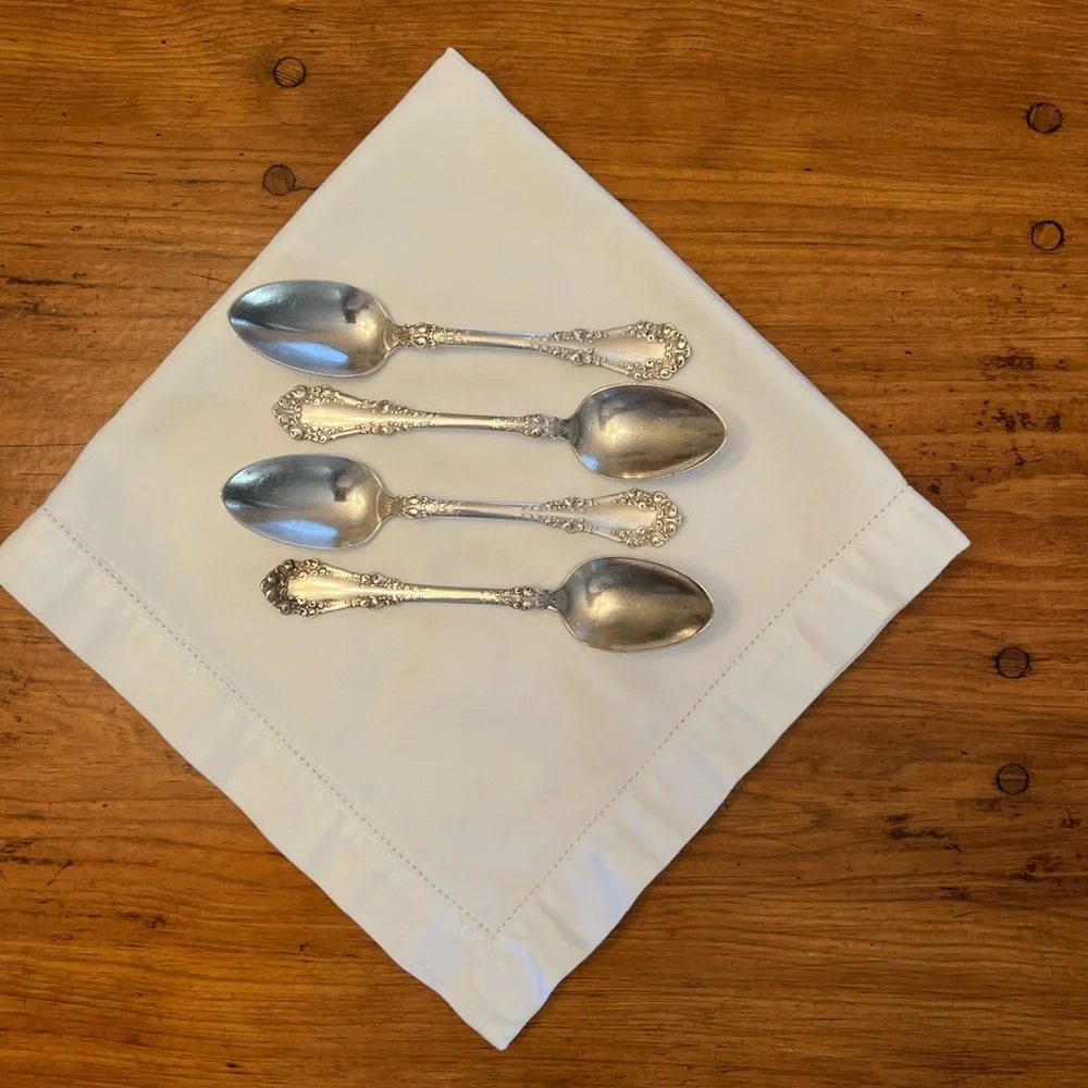 Set of 4 1847 Rogers Bros Silver Plate Teaspoons